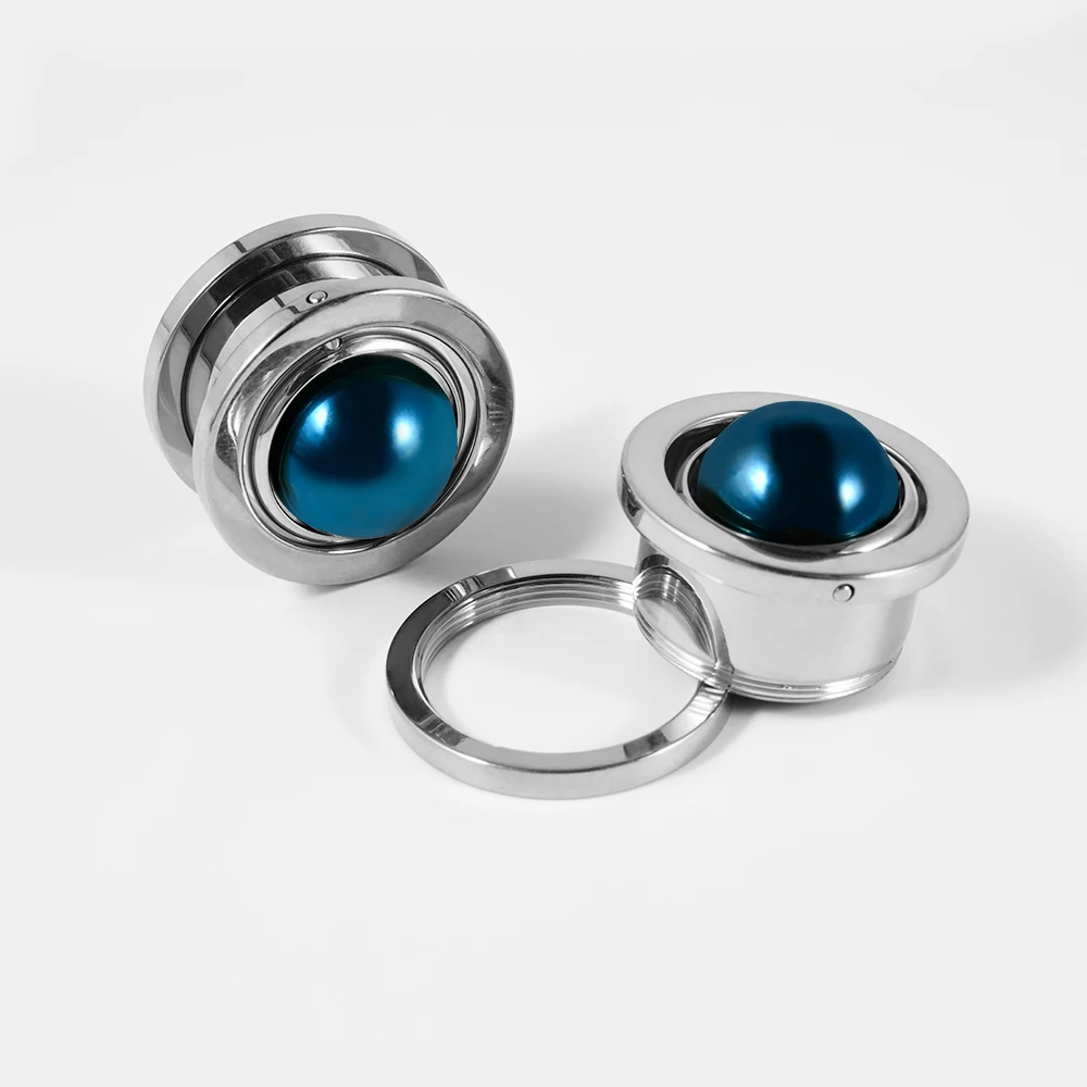 1PC Stainless Steel  Blue Planet Ear Plugs Expanders Piercing Screw Ear Gauges Earring Gauges Stretchers Body Piercing Jewelry