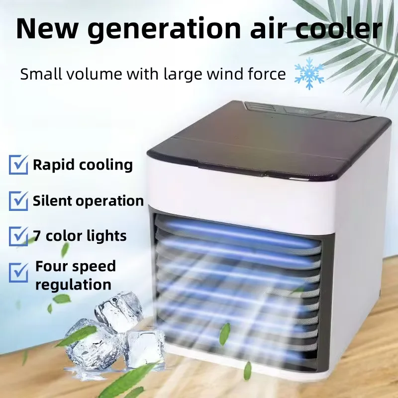 Air conditioning fan, mini air cooler, household cooling, small energy-saving, USB portable, small electric office