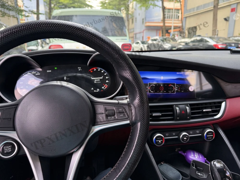 Auto Gauge Digital Instrument Cluster For Alfa Romeo Stelvio Giulia 2015~2020 Linux LCD Dashboard Speedometer Virtual Cockpit