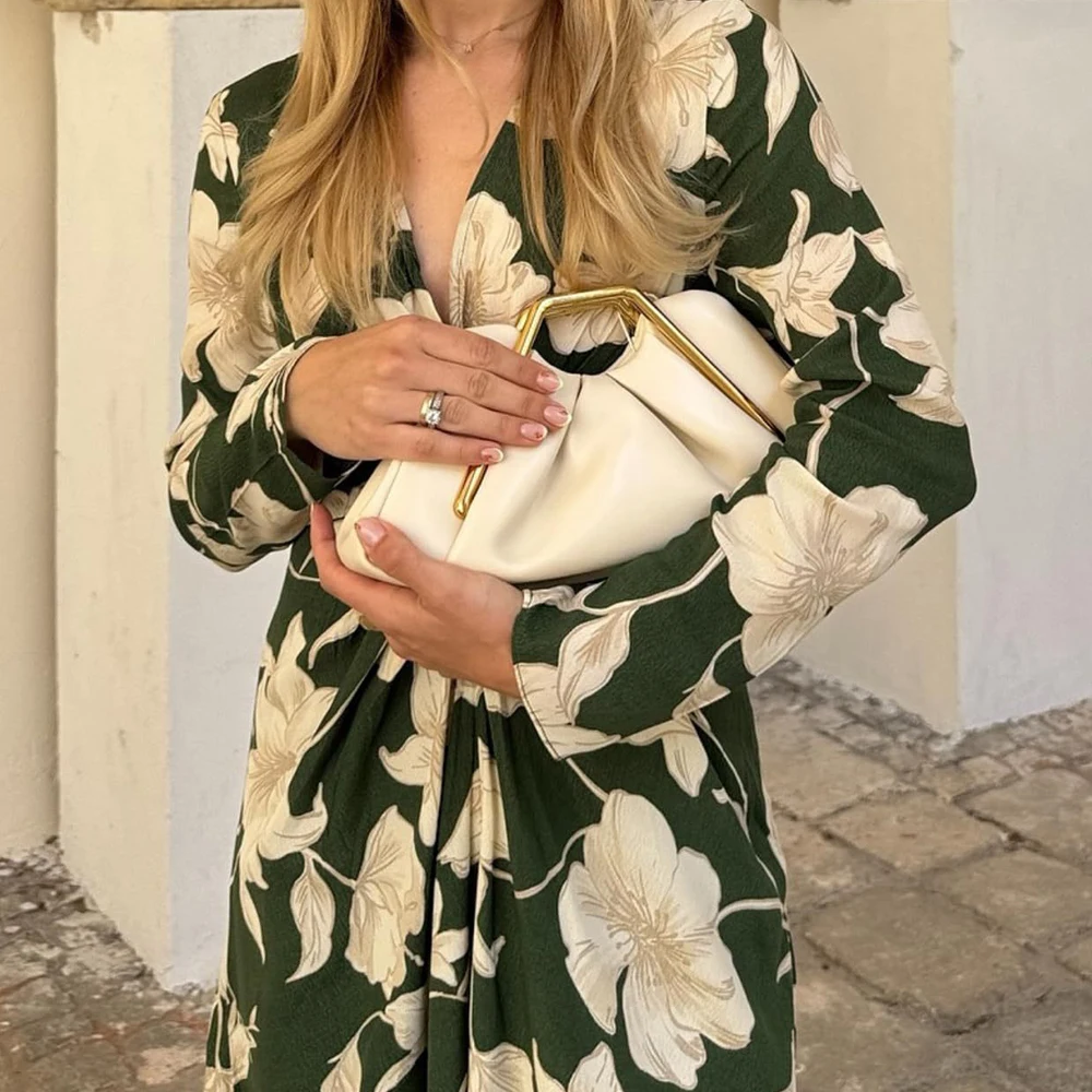 حقائب سهرة فاخرة على شكل نصف قمر للنساء حقائب يد حقيبة مصممة جديدة من جلد البولي يوريثان حقيبة كتف بنمط التمساح وحفلات الزفاف #4