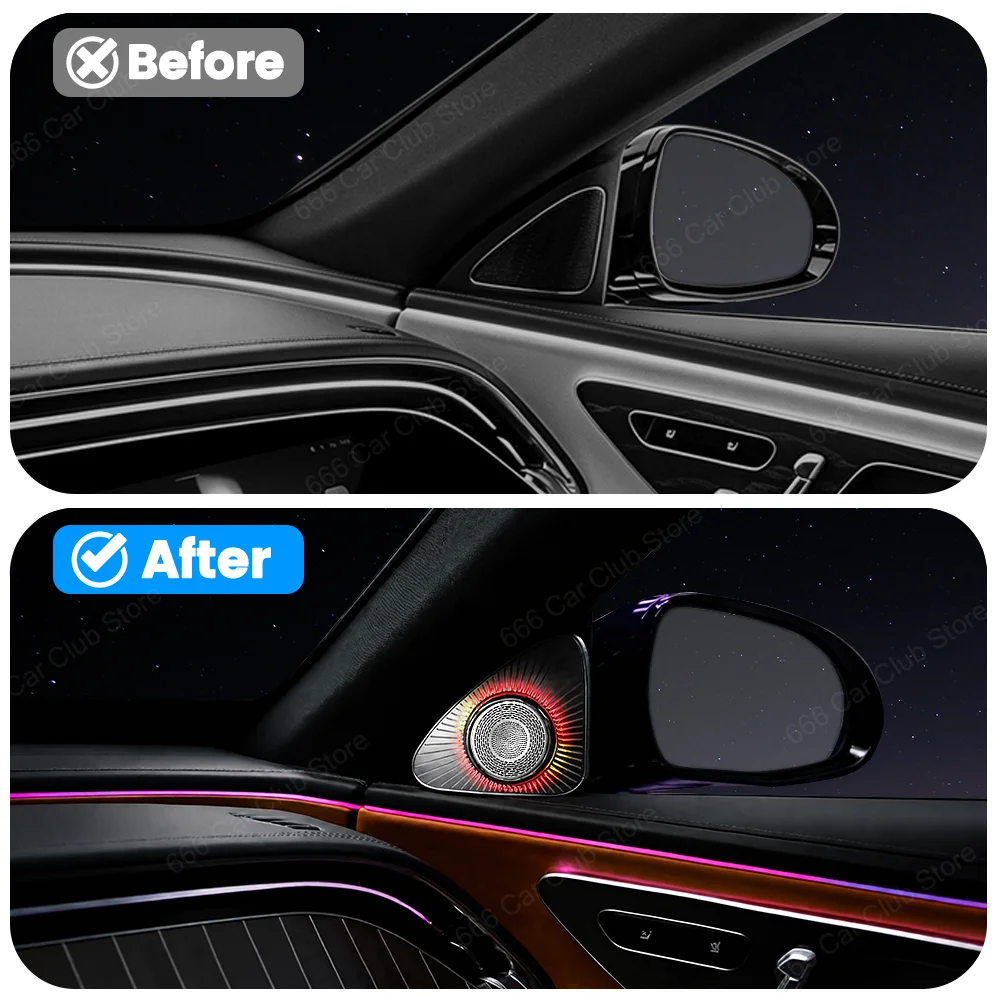 New Original 64 Color 3D/4D/5D Rotating Tweeter Speaker For Benz W214 W206 X254 W223 Car Ambient Lighting Audio System Upgrade
