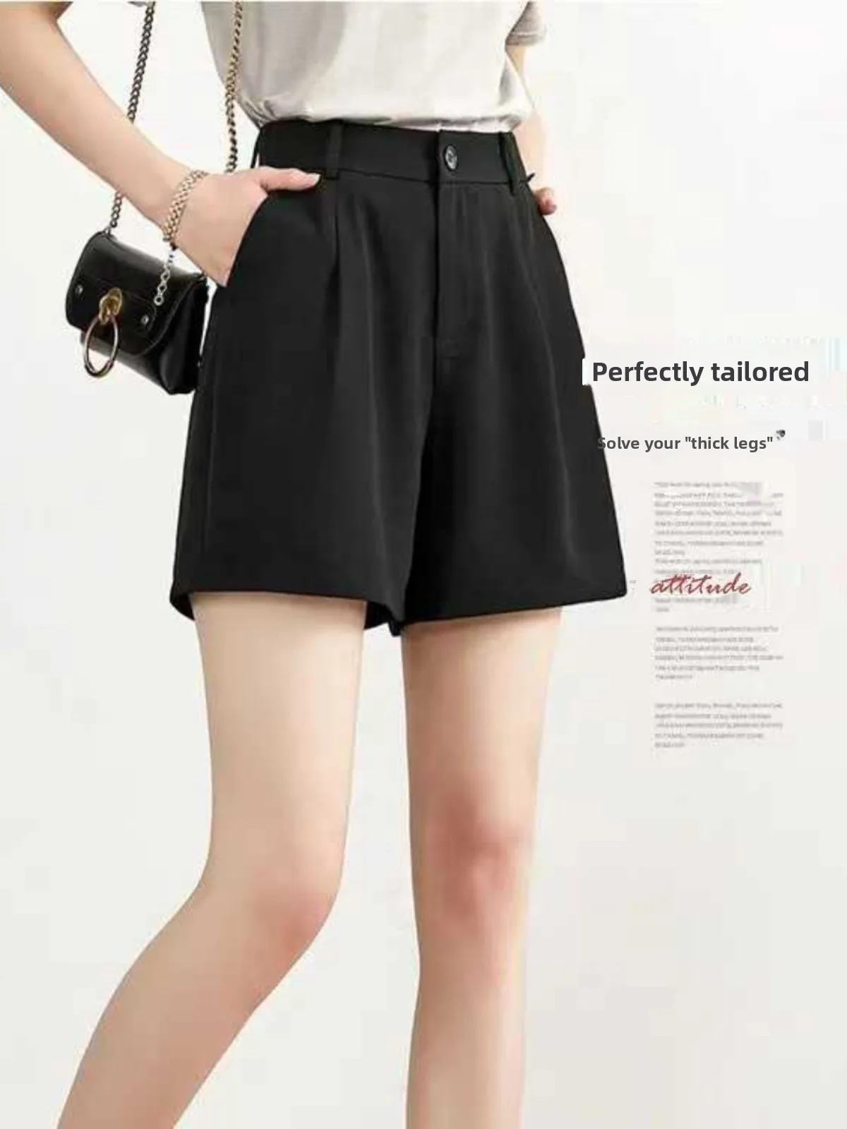 

Loose Fit Casual Women's Suit orts Thin Wide Leg Pants High Waist ort Length Summer Faion Korean Sle Straight Body pe