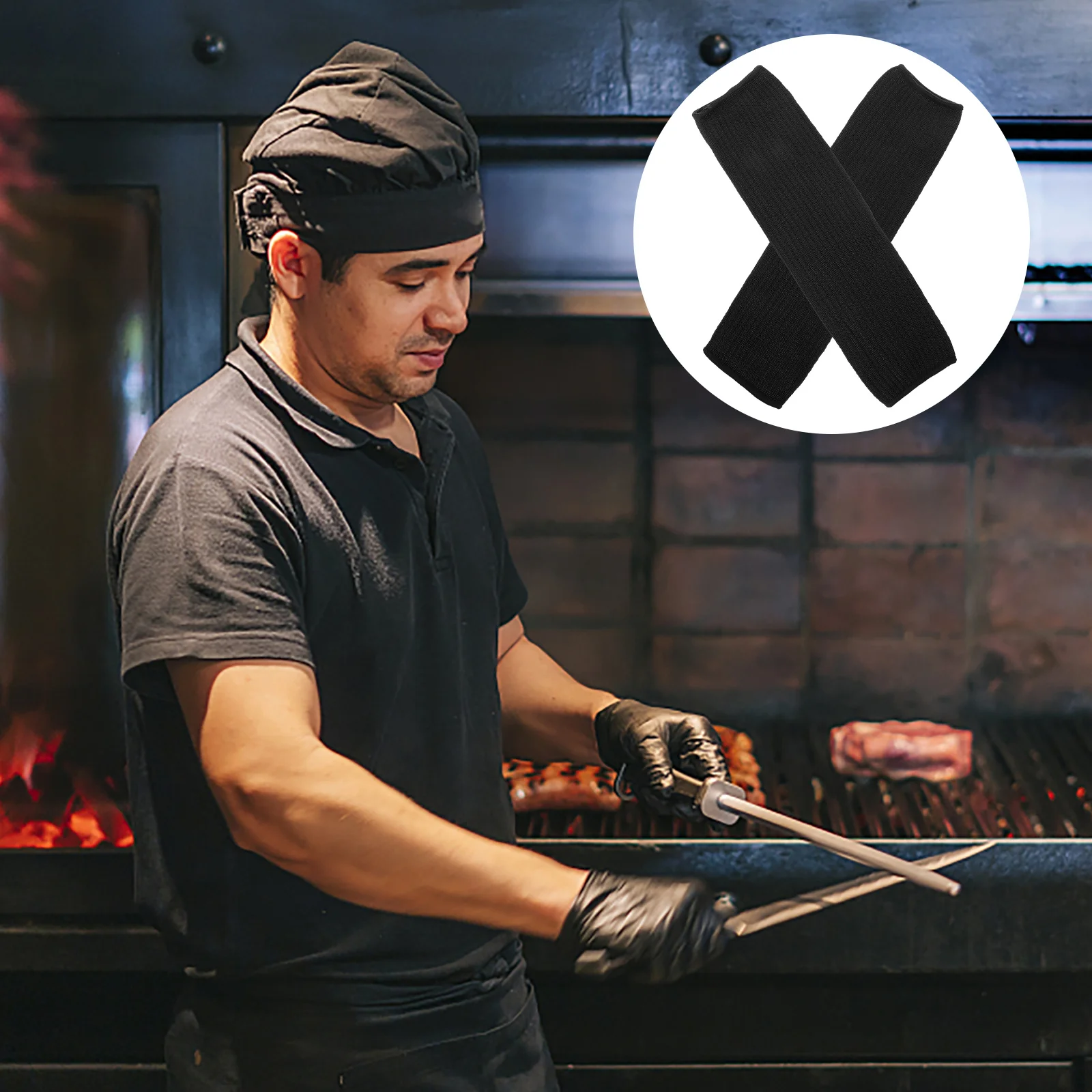 2Pcs Cut Proof Arm Covers Lightweight Comfortable Fit for Field Protection Gardening Security Work Heavy Duty Arm Protective