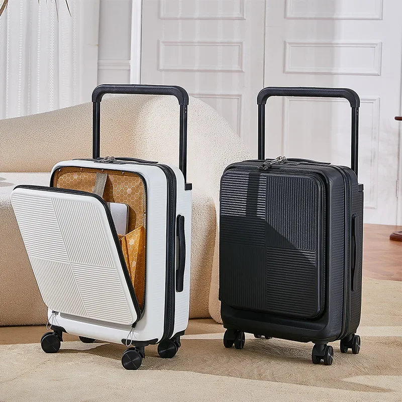 Suitcase Durable and Sturdy Front Opening Luggage Business Multifunctional Small Password Boarding Box Exit Suitcase 20 24 Inch