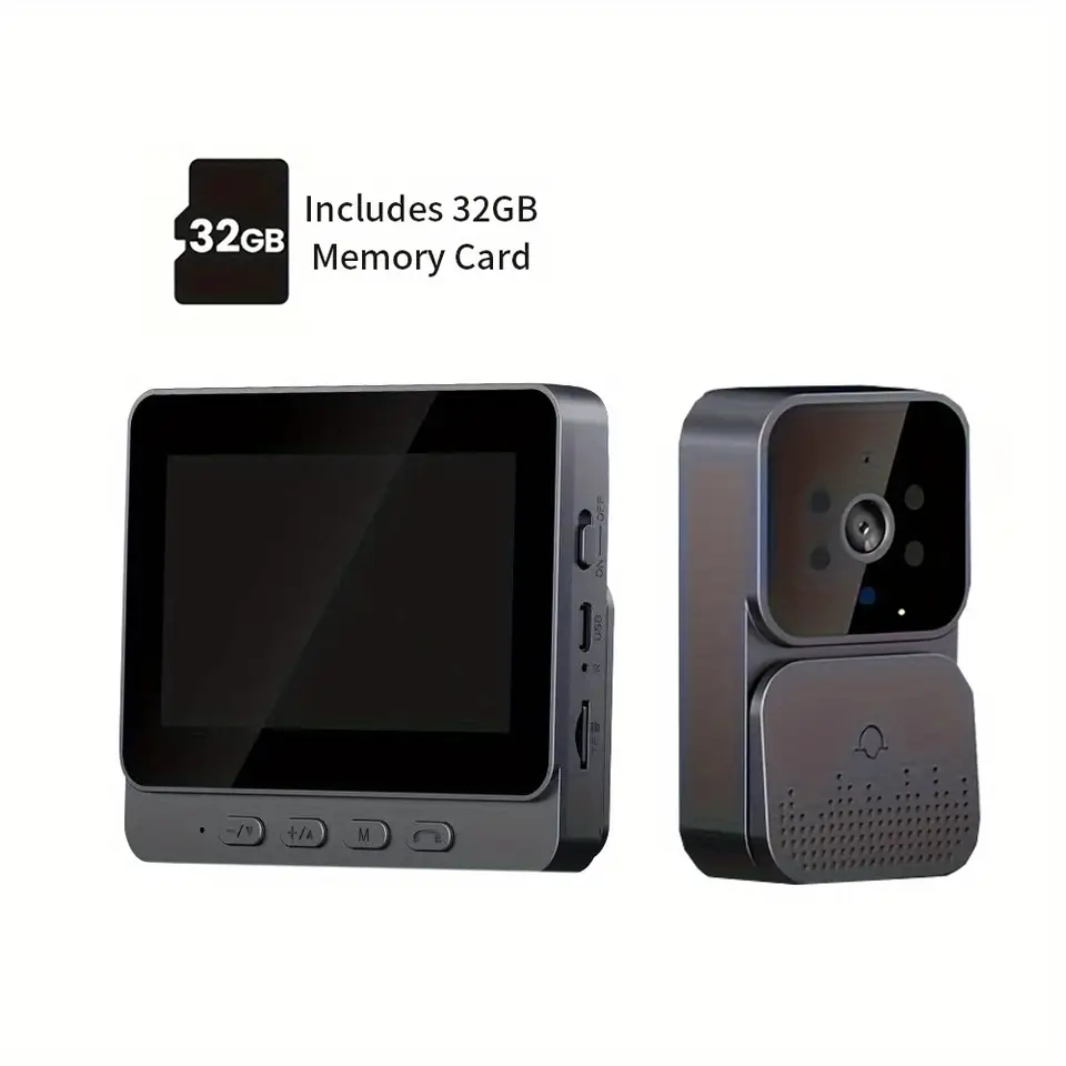 Wireless Video Doorbell with 4.3-Inch Screen, No WiFi or App Required