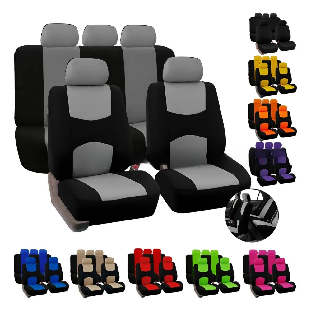 

Универсальные чехлы на 5 сидений автомобиля из полиэстера, защитные накладки на сиденья для легковых авто и внедорожников, аксессуары для интерьера автомобиля