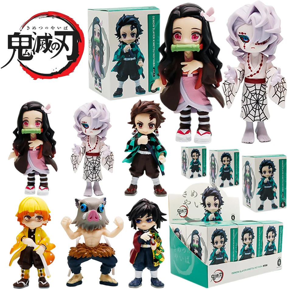 Demon Slayer Tanjiro Kamado Nezuko figura de dibujos animados de anime caja ciega modelo decoración de escritorio regalos de vacaciones/cumpleaños