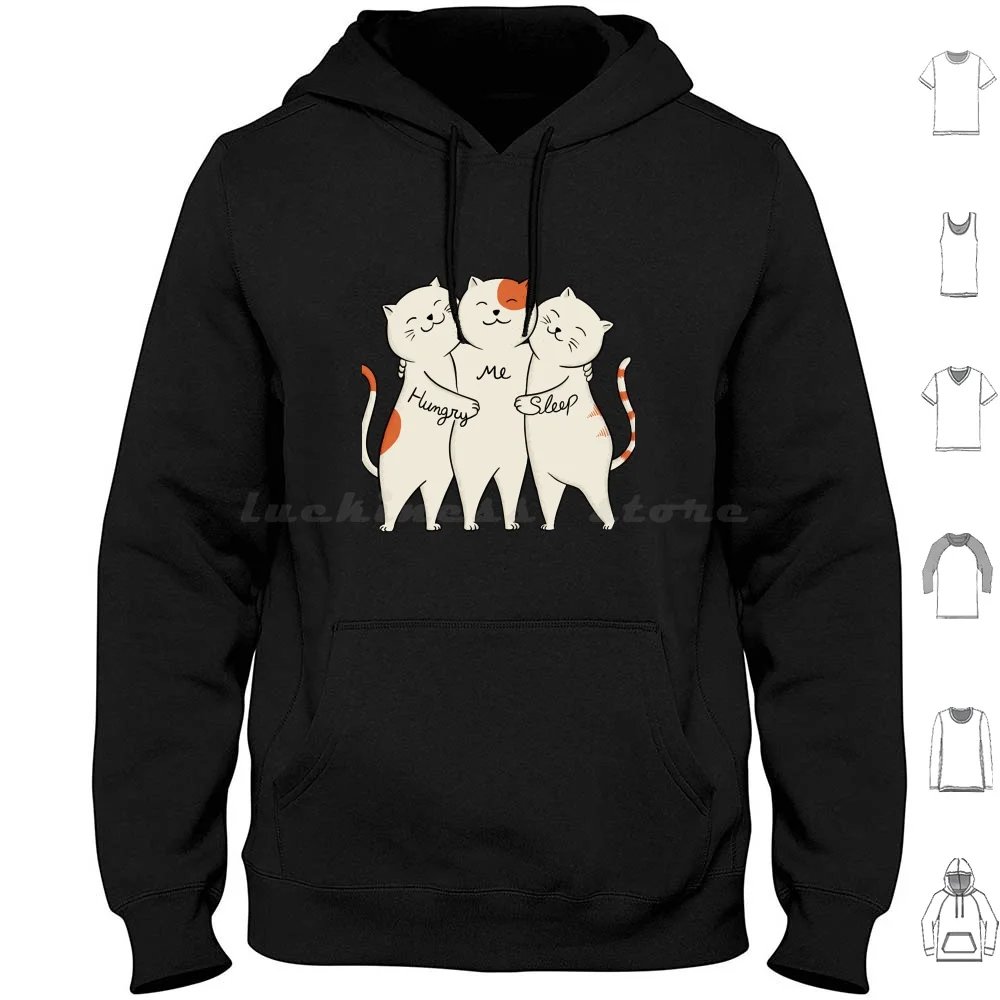 Cats Hug Hoodie Cot…