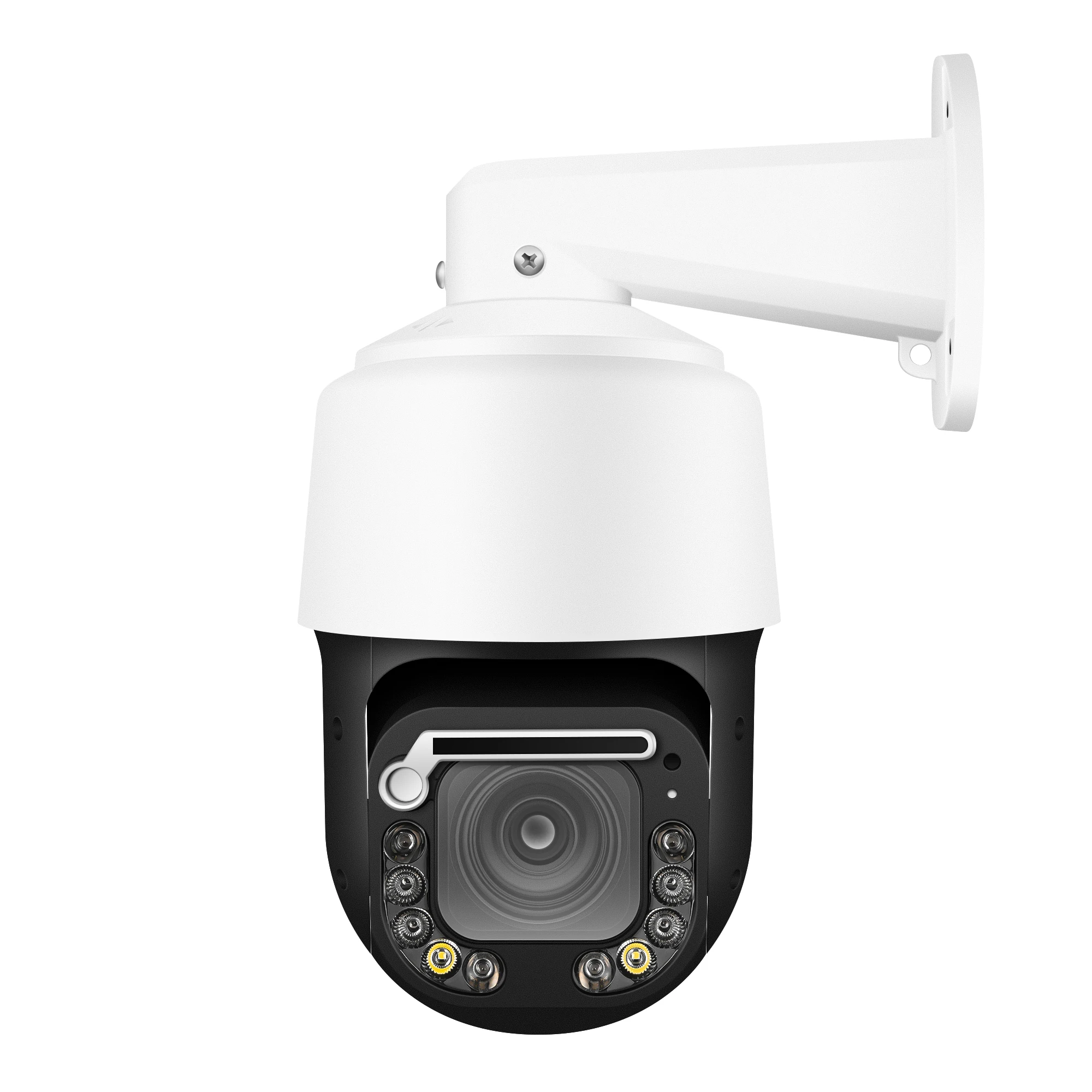 HD 20X Optical Zoom 8MP 4K POE Outdoor PTZ IP Dome Camera with Wiper Human Tracking Spotlights Color Night Vision Two Way Audio