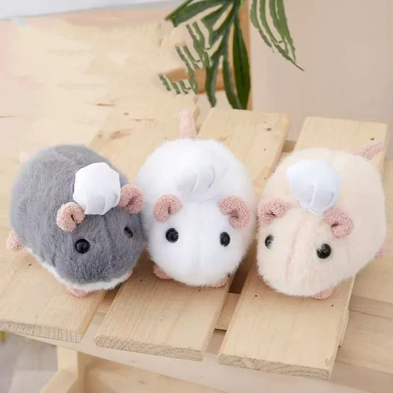Cute Adorable Soft Fluffy Plush Hamster Toy Realistic Mouse-Like Appearance Squeezable Design Comfortable Cuddly Stuffed Animal