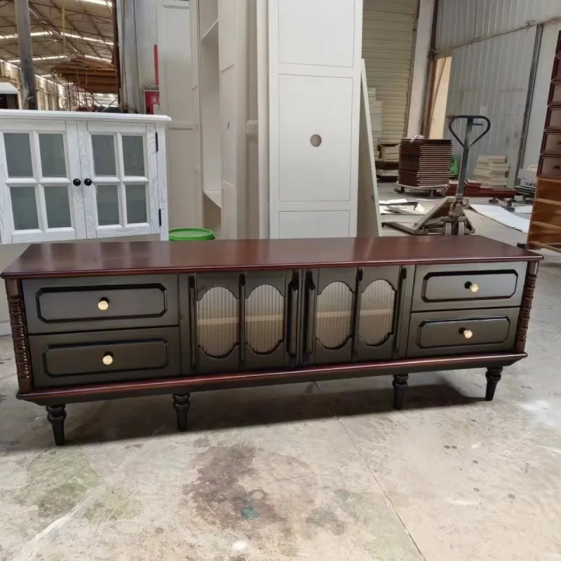 CX pure solid wood antique TV, living room floor cabinet storage multi-purpose cabinet floor type