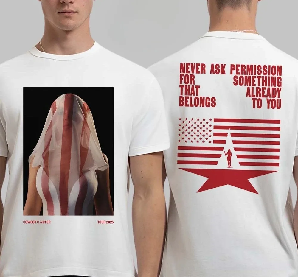 Fashion Streetwear Top Y2k Men's New Trend Retro Beyonce Graphic Print T-Shirt Leisure Fashion Short Sleeve Cotton T-shirt