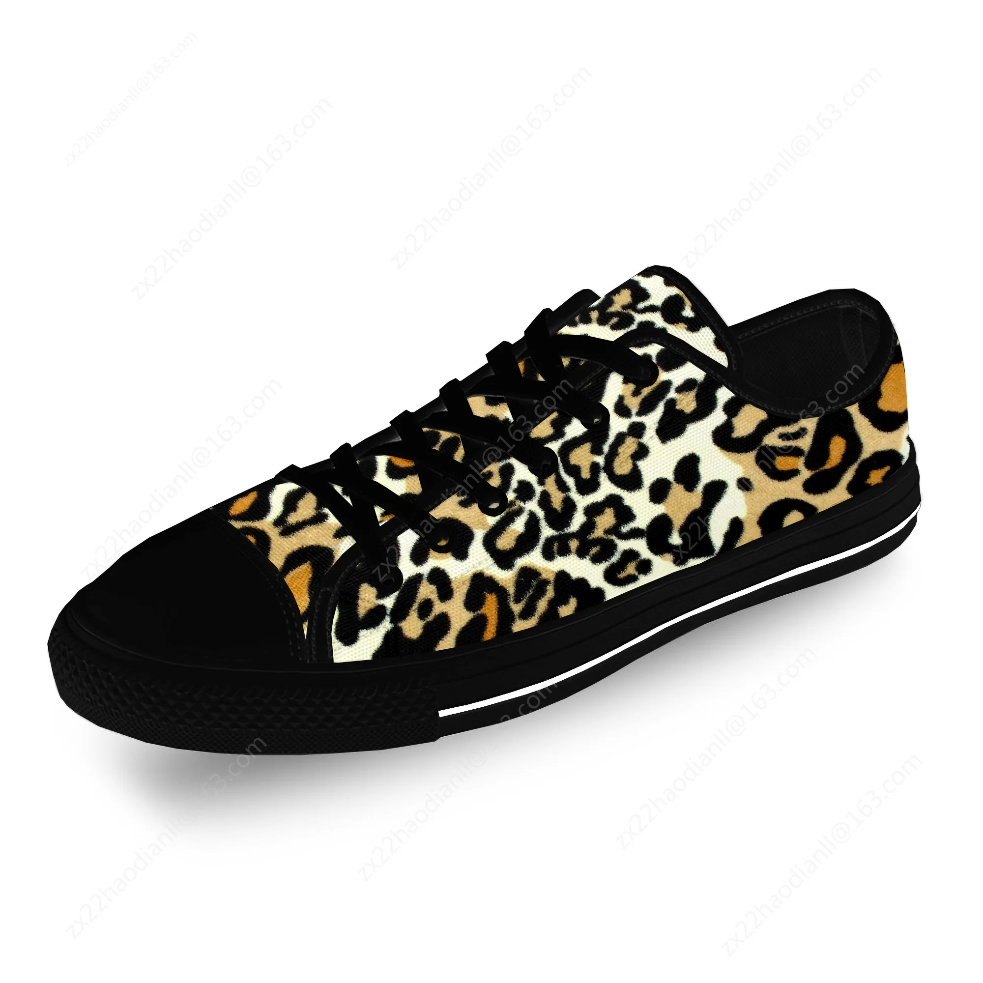 Leopard Print Pattern Aesthetic Casual Cloth Fashion 3D Print Low Top Canvas Shoes Men Women Lightweight Breathable Sneakers