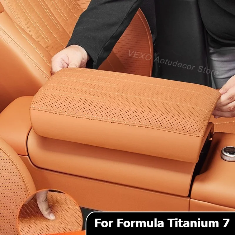 

For Formula Titanium 7 2025 2026 Car Armrest Box Cover Central Armrest Leather Pad Anti-scratch Car Modification Accessories