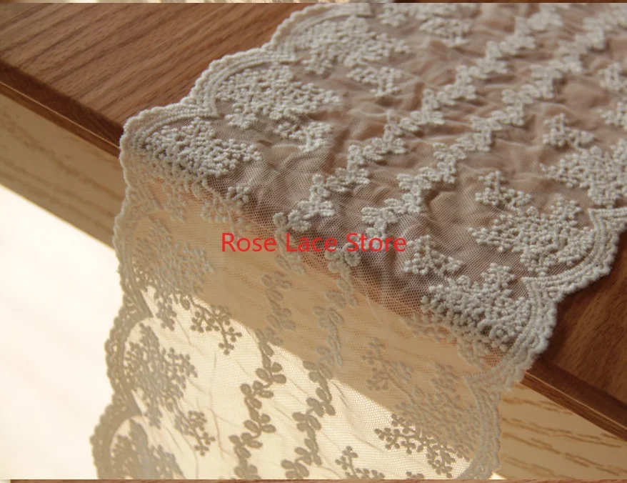 3 yards flower embroidery Lace Trim, Ivory floral tulle lace trim, For Doll Dress, Veil Edge,Bridal Hairband Width 7.09‘’