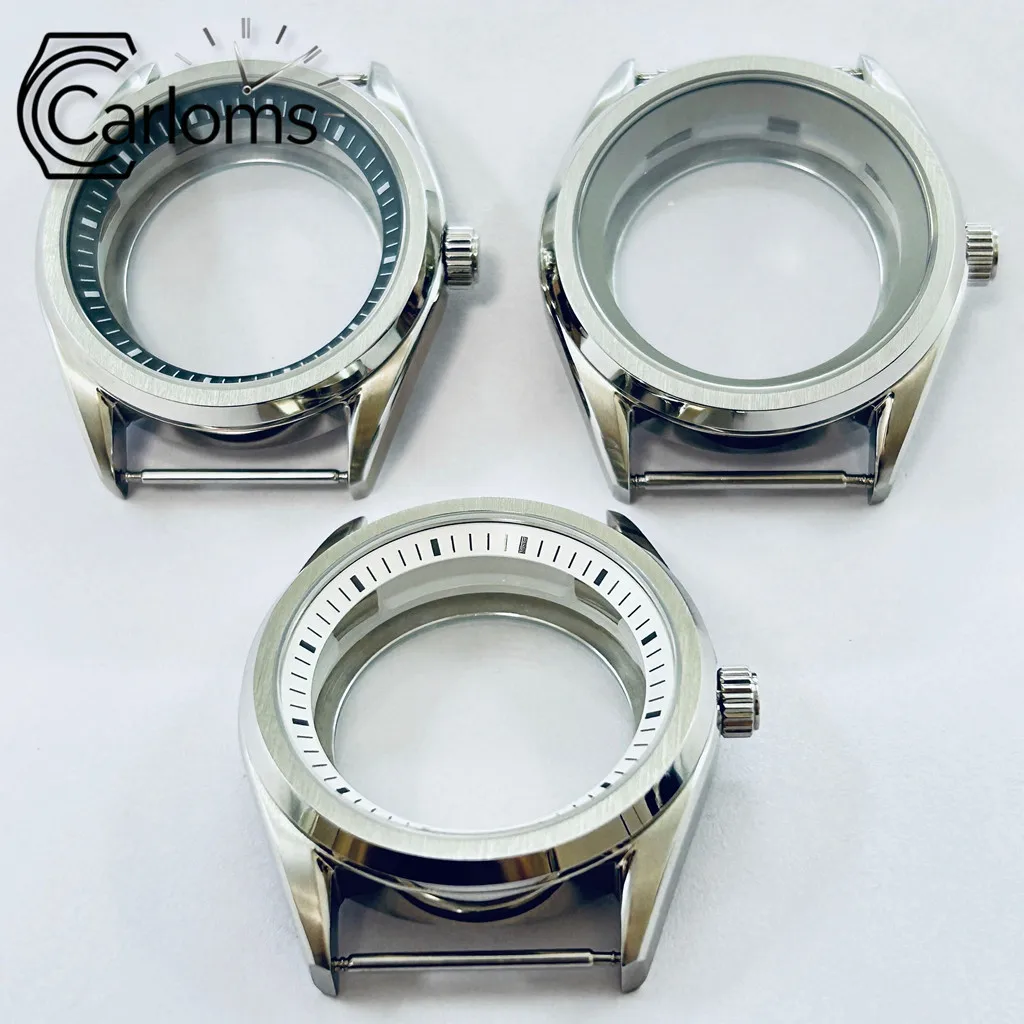 40mm NH35 NH36 NH34 NH38 NH70 NH72 Uhrengehäuse Silber Schwarz Weiß Kapitelring Edelstahl Saphirglas Uhrenteile – Detail 3