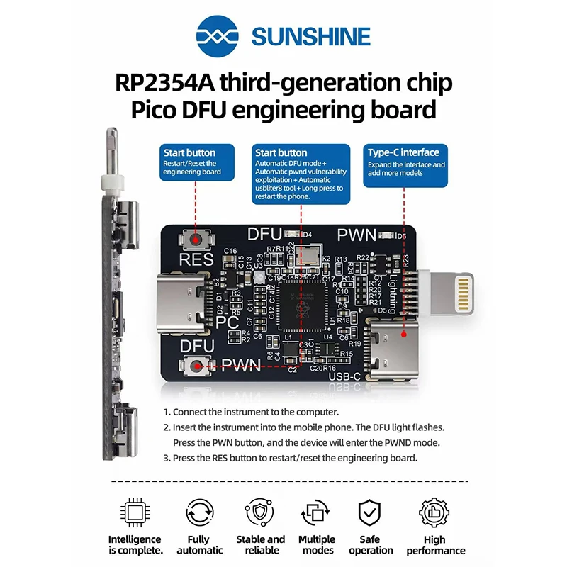 SUNSHINE RP2354A Professionelles Reparaturwerkzeug für IP XR bis 11 Pro Max (A12-A13 Chips) & iPad Vollautomatisierter Prozess – Detail 5