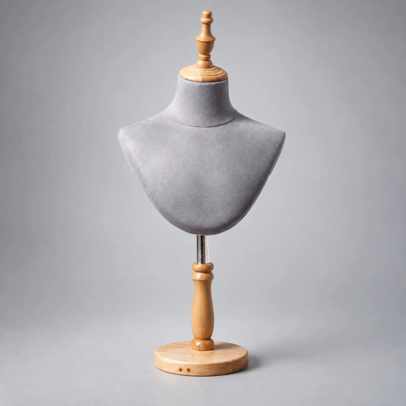 Tabletop Mannequin Bust Jewelry Display Stand with Adjustable Height for Necklace Organizer and Vanity Showcase