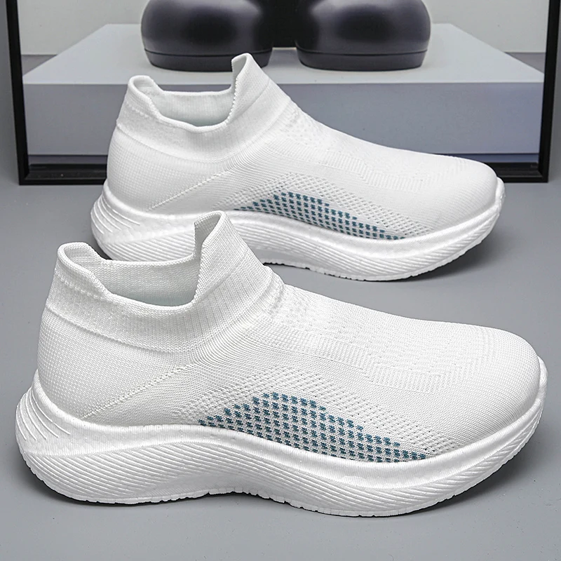 Women Men Sneakers Summer Breathable Mesh Sock Shoes Outdoor Low Top Casual Shoes for Walking Running Slip on Size 36-45