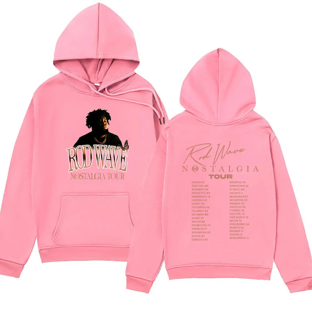 Rapper Rod Wave Nostalgia Tour Hoodie Men Women's Fashion Harajuku Aesthetic Sweatshirt Hip Hop Oversized Unisex Pullover Hoody