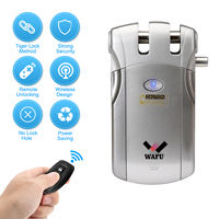 WF-018 Wireless Remote Control Lock Invisible Keyless Door Entry Intelligent Lock Zinc Alloy Metal with 4 Remote Keys Smart Home
