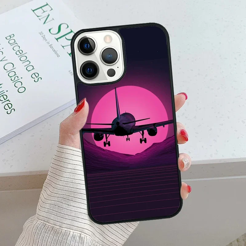 Airplane Plane Travel Phone Case Cover for IPhone SE2020 15 14 13 12 11 Pro Max Coque for Apple 8 PLUS 7 XR XS Fundas Shell