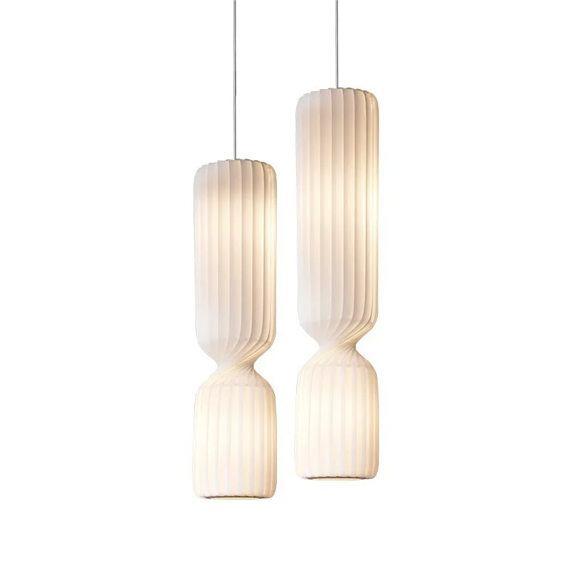 

Japanese silk wabi wind chandelier with high minimalist retro lamp