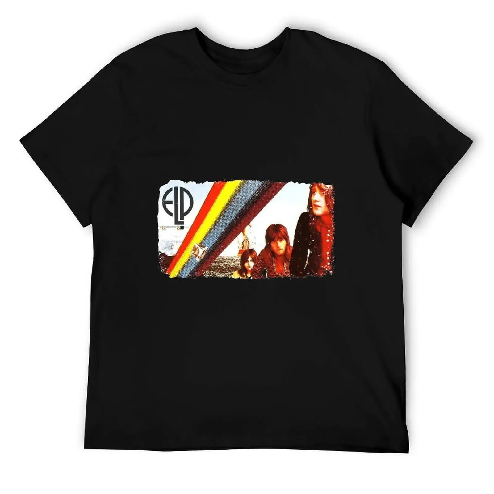 NWT Emerson Lake amp Palmer English Music Members Face Logo T Shirt S 4XL Black vintage Washed Breathable graphic streetwear