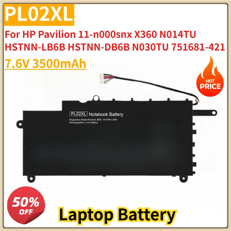 

Новый сменный аккумулятор PL02XL 7,6 В 3500 мАч для HP Pavilion 11-n000snx X360 N014TU HSTNN-LB6B HSTNN-DB6B N030TU 751681-421