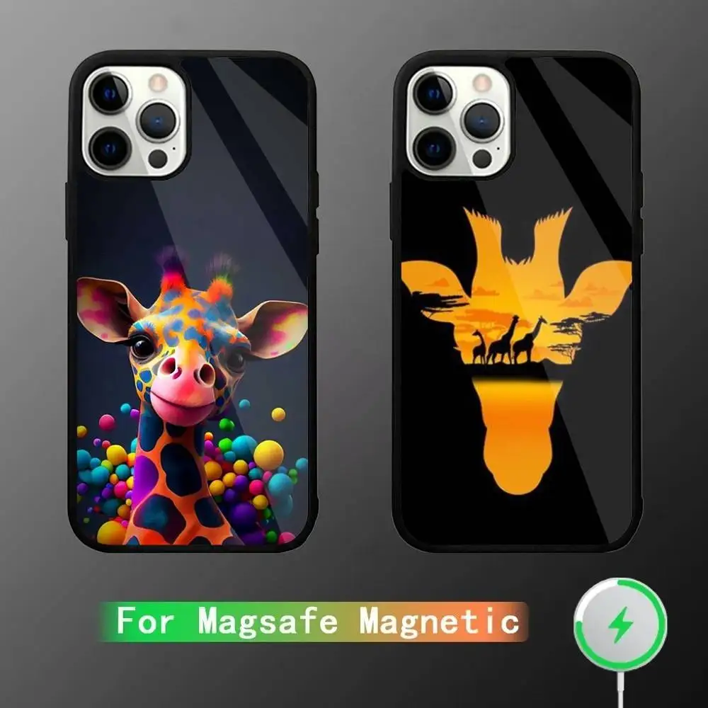 

Giraffe Phone Case For iPhone 16,15,14,13,12,11,Pro,Max,Plus,Mini,SE New Magsafe Magnetic Wireless Charging