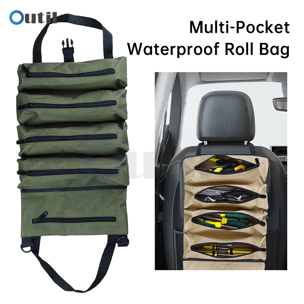 Multi-Function Tool Bag Oxford Cloth Electrician Bag Multi-Pocket Waterproof Anti-Fall Waist Bag Organizers Tool Bag Repair Tool