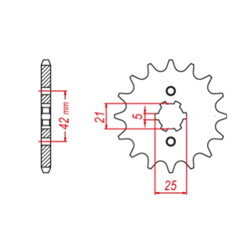 Imagen 2 del producto Rueda de piñón delantero para Yamaha, accesorio para SR250, XT250, XV250, XV250S, Virago, XV250U, Route 66, XV250G, XV250C, XV, SR XT 520, 250, 16T