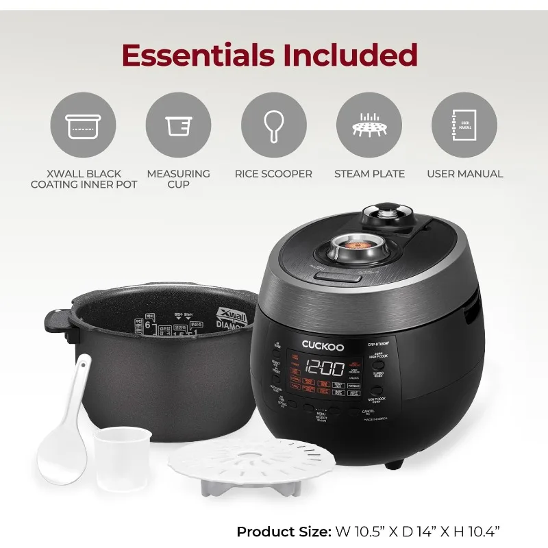 CRP-RT0609FB 6-Cup (Uncooked) / 12-Cup (Cooked) Twin Pressure Rice Cooker & Warmer with Nonstick Inner Pot, 14 Menu Options