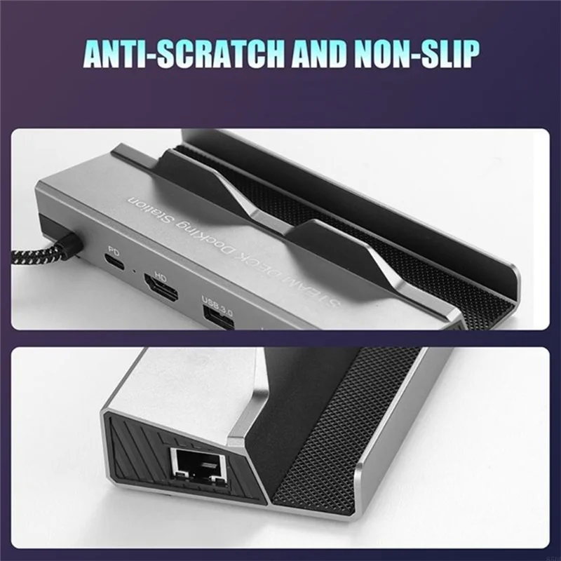 도크 도킹 스테이션 네트워킹 어댑터 Steamdeck TYPE C - PD100W(충전)+USB3.0X3 +Hdmi4k60hz+1000Mbps 85DD