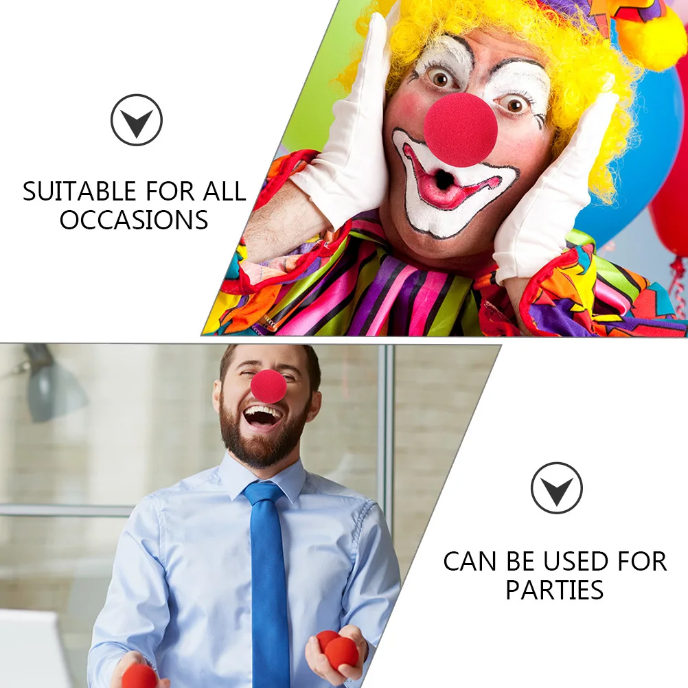 

100Pcs Clown Sponge Nose Replaceable Soft Lightweight Decorative Clown Party Props Carnival Circus Supplies Funny Cosplay