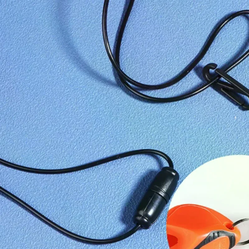 

High Quality Multipurpose Referee Whistle Rope Lanyard Black PVC Whistle Strap Long Lanyard Key Hanging Rope