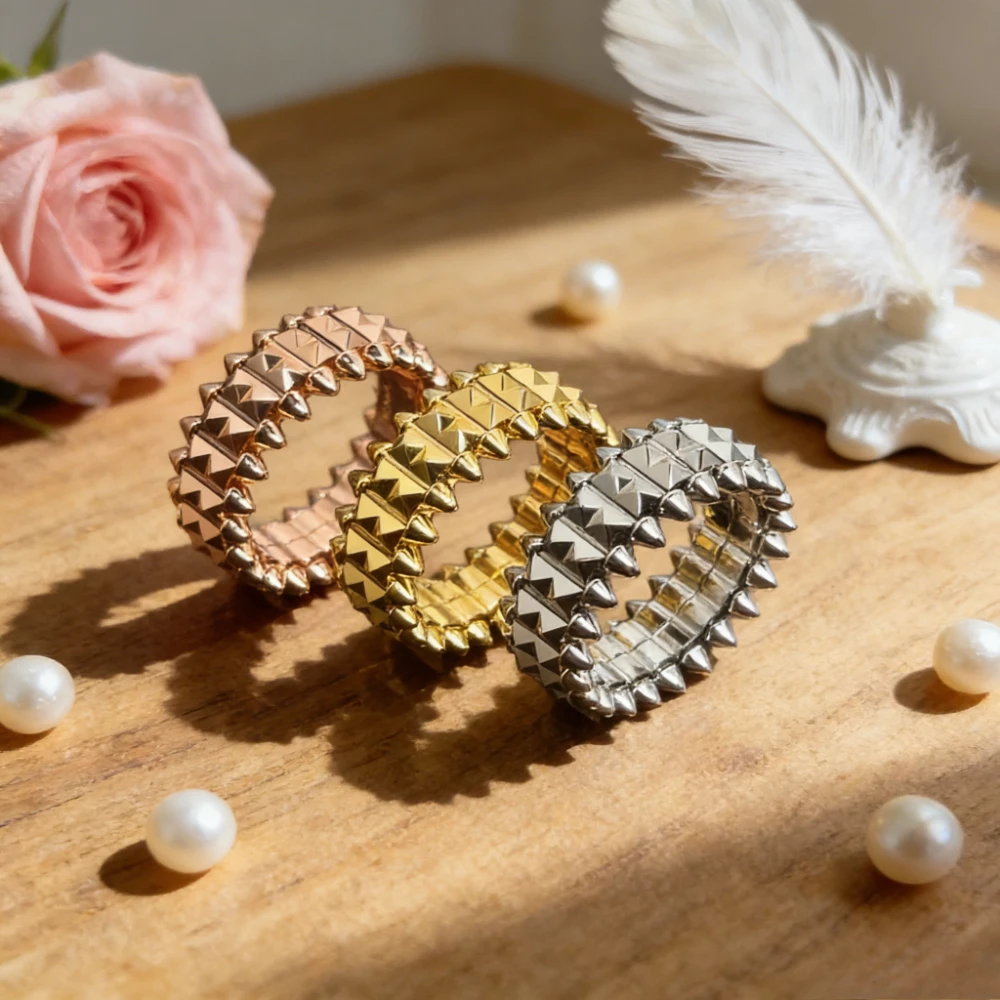 

Модное кольцо в стиле панк с французскими заклепками и широким ремешком 2026, креативные украшения для женщин, подарок