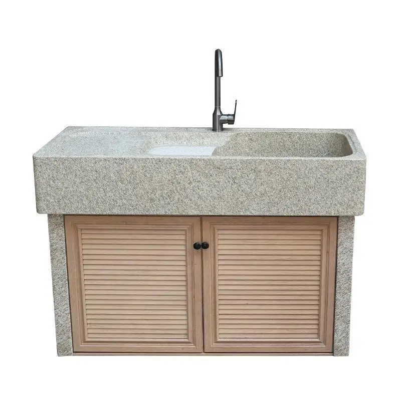 

Золотистая гранитная интегрированная раковина для улицы, для виллы, двора, прачечной, из натурального мрамора