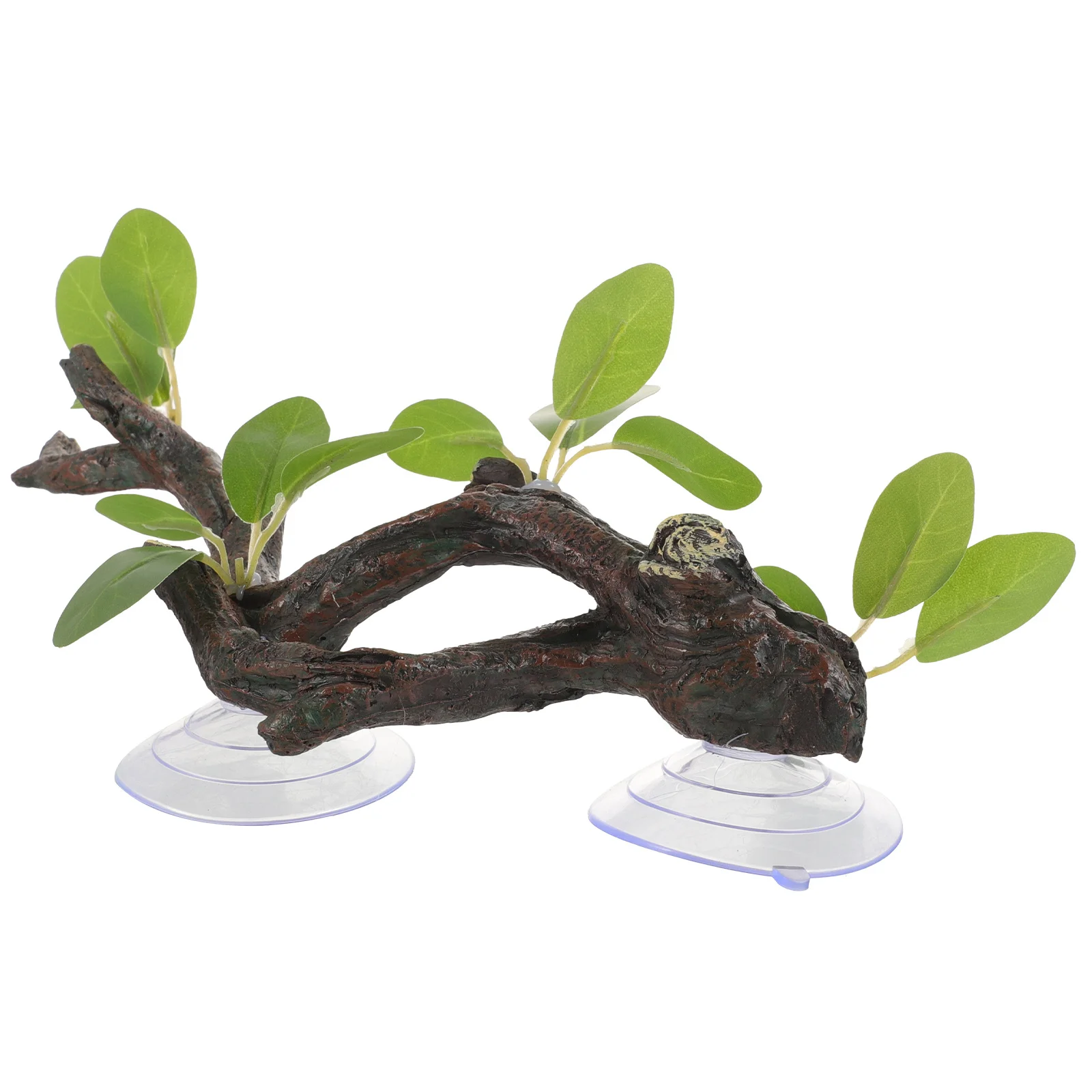 

Fake Resin Tree Branch Terrarium Decoration Reptile Climbing Resting Branch Aquarium Accessories with Suction Cups