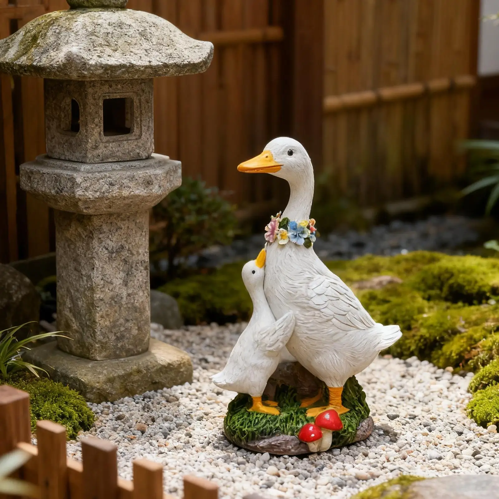 

Resin Goose Figurine Lifelike Exquisite Craft Goose Statue Sculpture Ornament for Home Garden Lawn Patio Porches Decoration