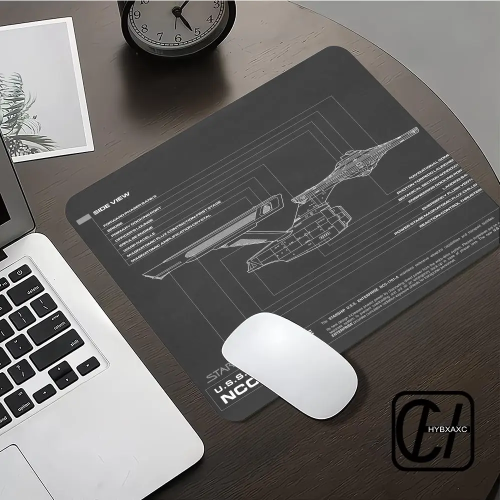 Star Trek Blueprint Mouse Pad Gaming Edition Computer Desk Accessory Star Trek Gaming & Office Keyboard Pad Anime Extended Size