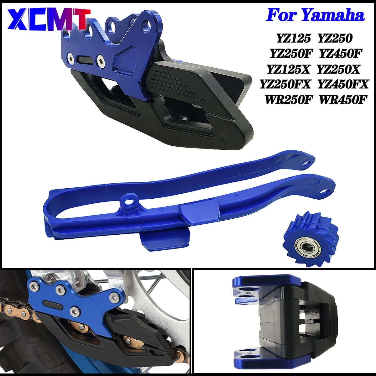 For YAMAHA YZ125 YZ250 YZ250F YZ450F 250F YZ250X WR250F WR450F Chain Slider Swingarm Guide Lower Rolle＆Chian Guide Guard KitS