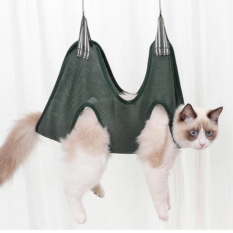 

Anti Scratch Bite Hanging Cat Grooming Hammock Durable Breathable Polyester Bathing Nail Trimming Restraint Bag Pet Supplies