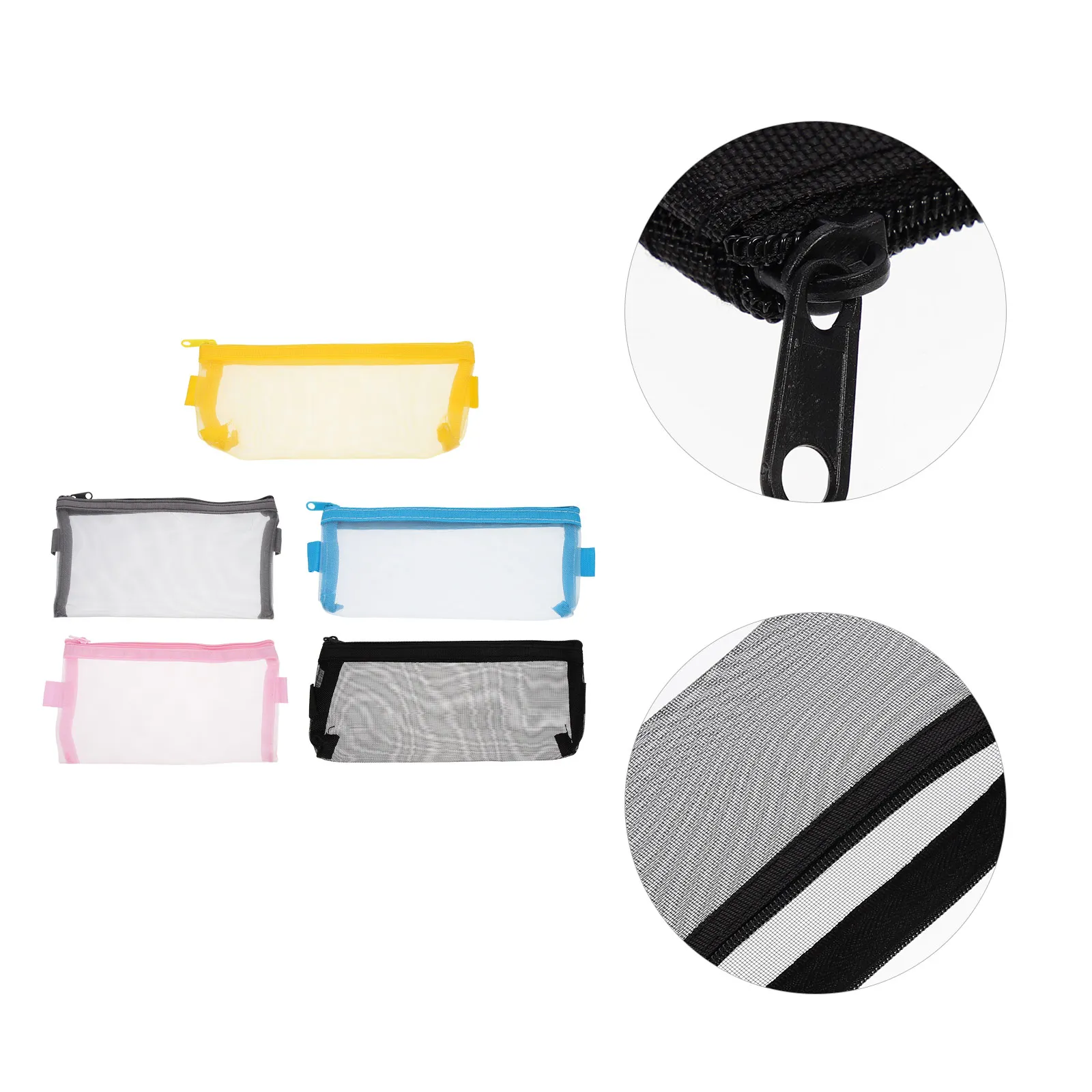 

5 Pcs Pencil Case Bags with Zipper Cases Container Stationery Organizer Wash Pouch
