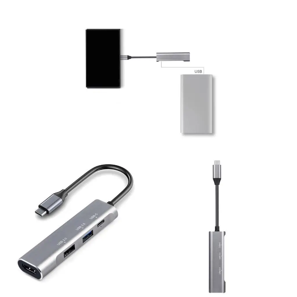 

Портативный преобразователь USB C R53C, адаптер-концентратор, док-станция, зарядный порт для подачи питания, аксессуар для