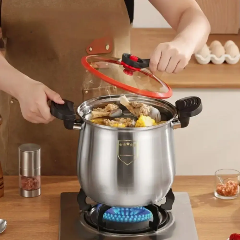 Multifunctional 304 Stainless Steel Micro-Pressure Cooker Large Capacity Non-Stick Stockpot Anti-scalding Soup Pot Soup
