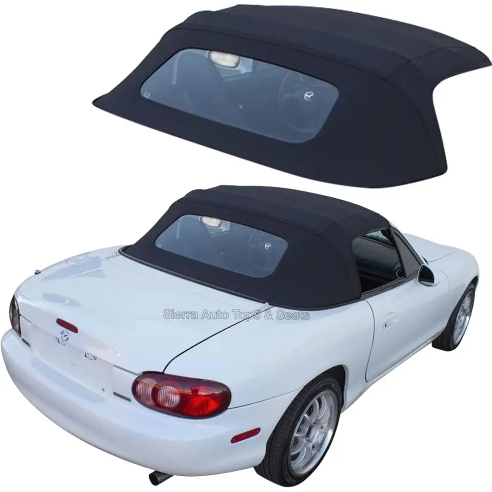 

Кабриолетный верх для Mazda Miata MX5 1990-2005 годов выпуска - черный, виниловый - Замена кабриолетного верха с подогреваемым стеклом - Comp