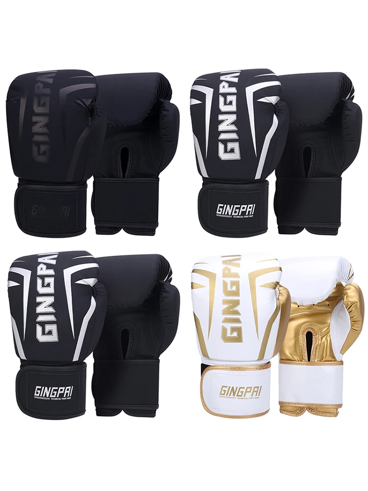 8 10 12 14 16oz Rękawice bokserskie ze skóry PU Muay Thai Guantes De Boxeo Free Fight MMA Worek z piaskiem Rękawice treningowe dla mężczyzn Kobiety — zdjęcie 2