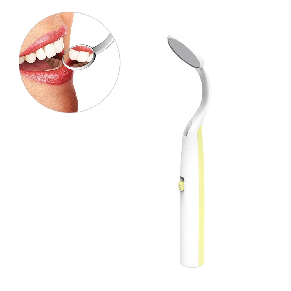 

Led Mouth Mirror Yellow Anti-Fog Dental Tool For Tooth Inspection Corrosion Resistant Stomatoscope Plastic Speculum Oral