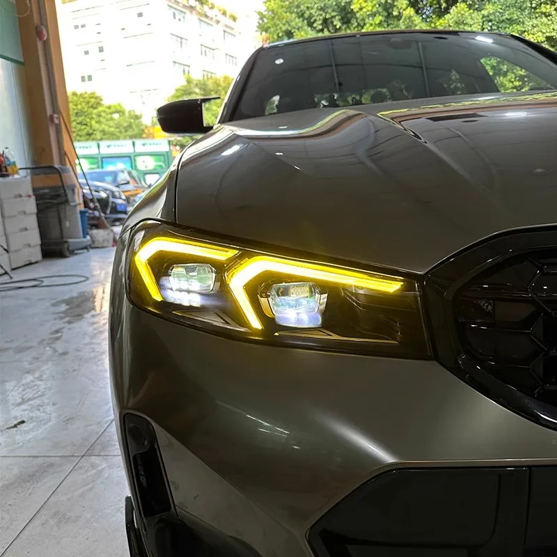 Do BMW G20 LCI Adaptive LED Headlight Euro 2023 2024 Daylight Refit Yellow Angel Eyes DRL Fashion Daytime Running Light Chips